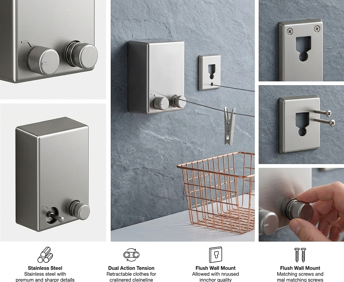 Retractable and Invisible Clothesline –
